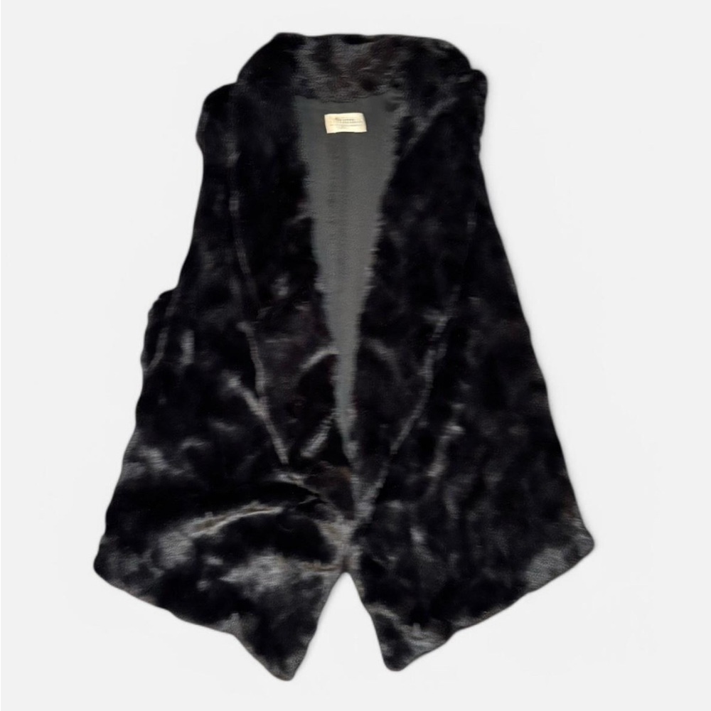 Show Me Your Mumu Fausta Faux Fur Black Vest XL Open Front
